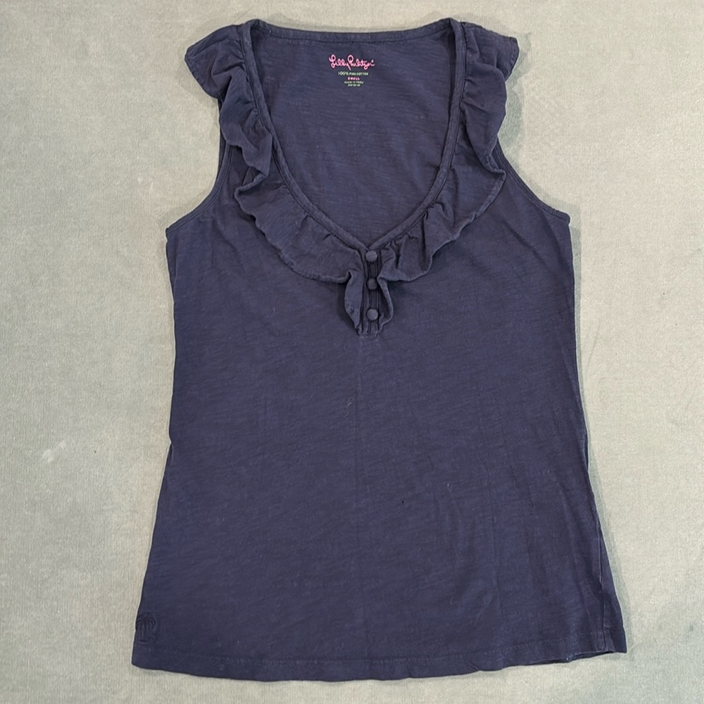 Lilly Pulitzer tank top with ruffle neckline